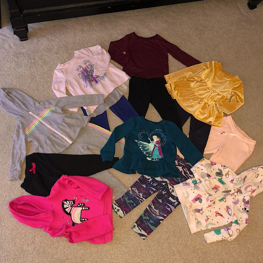 Cozy Winter Sets Girls 3T - two FROZEN - seven ToTaL OUTFITS LOT BUNDLE